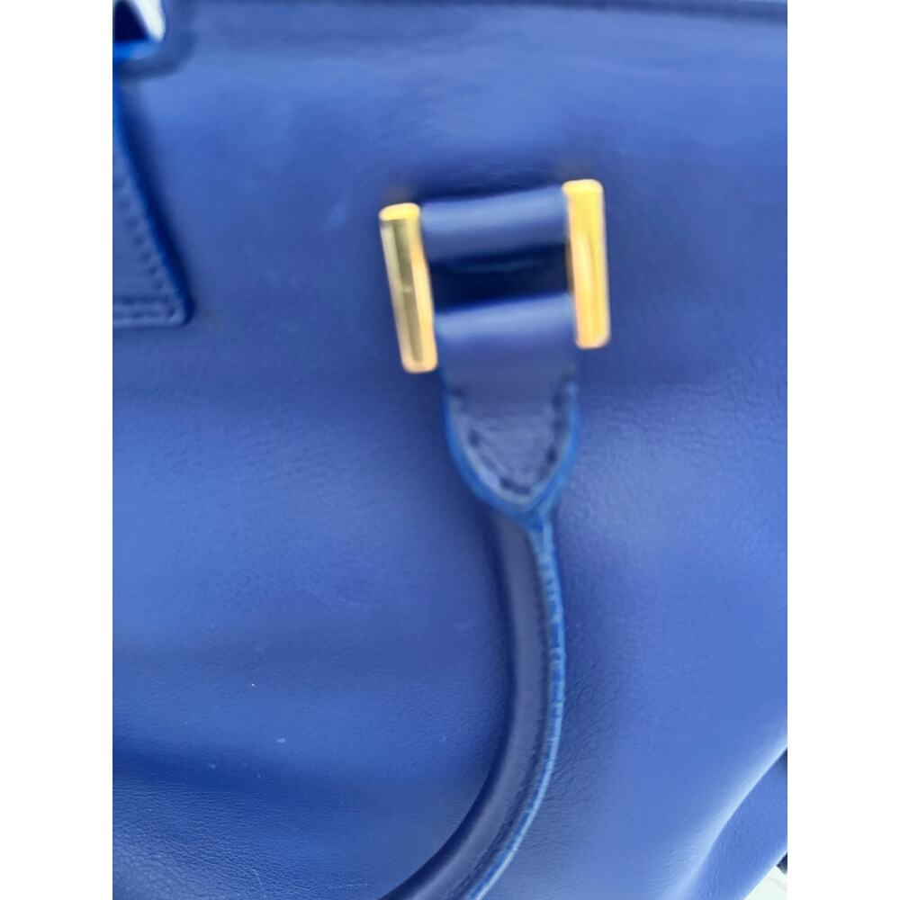 YSL Saint Laurent Classic Y Cabas Chyc Satchel  Blue Leather - Picture 16 of 16